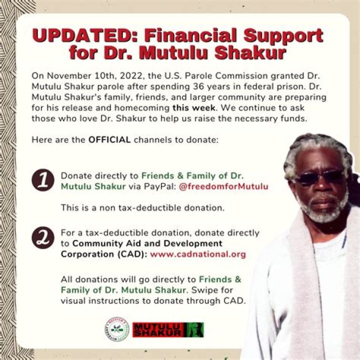 Mutulu Shakur Biography, Age, Height, Wife, Net Worth, Family